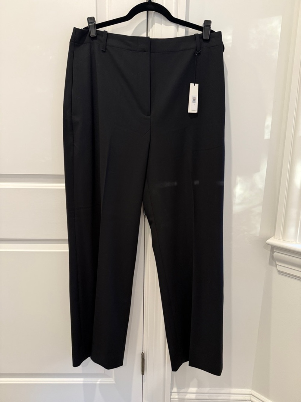 Banana Republic Black High-Rise Modern Straight Siena Italian Wool Pants 14 NWT